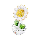 Maxbell Glass Sunflower Figurine Small Sunflower Ornament for Valentine's Day Office clear