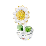 Maxbell Glass Sunflower Figurine Small Sunflower Ornament for Valentine's Day Office clear