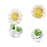 Maxbell Glass Sunflower Figurine Small Sunflower Ornament for Valentine's Day Office clear