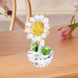Maxbell Glass Sunflower Figurine Small Sunflower Ornament for Valentine's Day Office clear