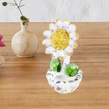 Maxbell Glass Sunflower Figurine Small Sunflower Ornament for Valentine's Day Office clear