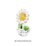 Maxbell Glass Sunflower Figurine Small Sunflower Ornament for Valentine's Day Office clear