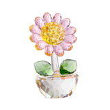 Maxbell Glass Sunflower Figurine Small Sunflower Ornament for Valentine's Day Office pink