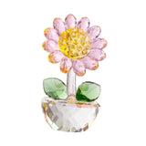Maxbell Glass Sunflower Figurine Small Sunflower Ornament for Valentine's Day Office pink