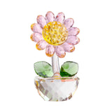 Maxbell Glass Sunflower Figurine Small Sunflower Ornament for Valentine's Day Office pink