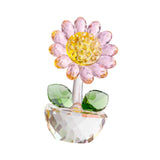 Maxbell Glass Sunflower Figurine Small Sunflower Ornament for Valentine's Day Office pink