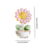 Maxbell Glass Sunflower Figurine Small Sunflower Ornament for Valentine's Day Office pink
