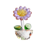 Maxbell Glass Sunflower Figurine Small Sunflower Ornament for Valentine's Day Office violet