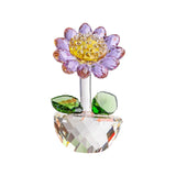 Maxbell Glass Sunflower Figurine Small Sunflower Ornament for Valentine's Day Office violet