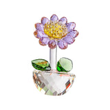 Maxbell Glass Sunflower Figurine Small Sunflower Ornament for Valentine's Day Office violet