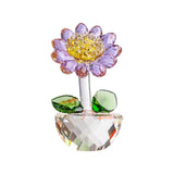 Maxbell Glass Sunflower Figurine Small Sunflower Ornament for Valentine's Day Office violet