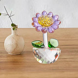 Maxbell Glass Sunflower Figurine Small Sunflower Ornament for Valentine's Day Office violet