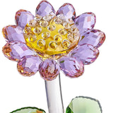 Maxbell Glass Sunflower Figurine Small Sunflower Ornament for Valentine's Day Office violet