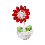 Maxbell Glass Sunflower Figurine Small Sunflower Ornament for Valentine's Day Office red