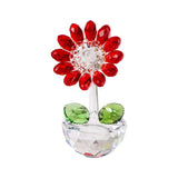 Maxbell Glass Sunflower Figurine Small Sunflower Ornament for Valentine's Day Office red