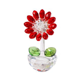 Maxbell Glass Sunflower Figurine Small Sunflower Ornament for Valentine's Day Office red