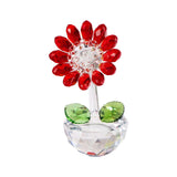 Maxbell Glass Sunflower Figurine Small Sunflower Ornament for Valentine's Day Office red