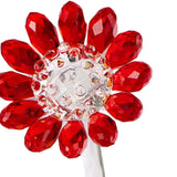 Maxbell Glass Sunflower Figurine Small Sunflower Ornament for Valentine's Day Office red