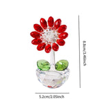 Maxbell Glass Sunflower Figurine Small Sunflower Ornament for Valentine's Day Office red