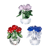 Maxbell Flower Figurine Art Crafts Desktop Ornament for Christmas Mother Day Shelf Pink