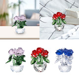 Maxbell Flower Figurine Art Crafts Desktop Ornament for Christmas Mother Day Shelf Pink