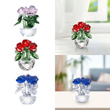 Maxbell Flower Figurine Art Crafts Desktop Ornament for Christmas Mother Day Shelf Pink