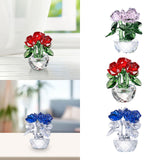 Maxbell Flower Figurine Art Crafts Desktop Ornament for Christmas Mother Day Shelf Pink