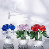 Maxbell Flower Figurine Art Crafts Desktop Ornament for Christmas Mother Day Shelf Pink