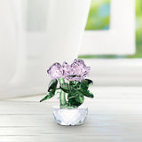 Maxbell Flower Figurine Art Crafts Desktop Ornament for Christmas Mother Day Shelf Pink