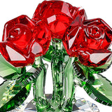 Maxbell Flower Figurine Art Crafts Desktop Ornament for Christmas Mother Day Shelf red
