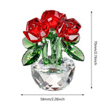 Maxbell Flower Figurine Art Crafts Desktop Ornament for Christmas Mother Day Shelf red
