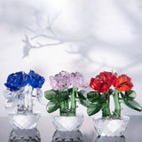 Maxbell Flower Figurine Art Crafts Desktop Ornament for Christmas Mother Day Shelf red