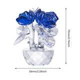 Maxbell Flower Figurine Art Crafts Desktop Ornament for Christmas Mother Day Shelf blue