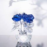 Maxbell Flower Figurine Art Crafts Desktop Ornament for Christmas Mother Day Shelf blue
