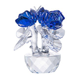 Maxbell Flower Figurine Art Crafts Desktop Ornament for Christmas Mother Day Shelf blue