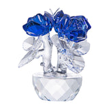 Maxbell Flower Figurine Art Crafts Desktop Ornament for Christmas Mother Day Shelf blue