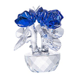 Maxbell Flower Figurine Art Crafts Desktop Ornament for Christmas Mother Day Shelf blue