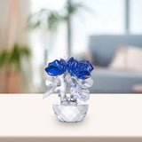 Maxbell Flower Figurine Art Crafts Desktop Ornament for Christmas Mother Day Shelf blue