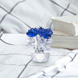 Maxbell Flower Figurine Art Crafts Desktop Ornament for Christmas Mother Day Shelf blue