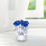 Maxbell Flower Figurine Art Crafts Desktop Ornament for Christmas Mother Day Shelf blue