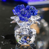 Maxbell Flower Figurine Art Crafts Desktop Ornament for Christmas Mother Day Shelf blue