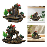 Maxbell Rockery Flowing Water Backflow Incense Burner Resin Incense Holder for Study A