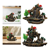 Maxbell Rockery Flowing Water Backflow Incense Burner Resin Incense Holder for Study A