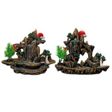 Maxbell Rockery Flowing Water Backflow Incense Burner Resin Incense Holder for Study A