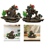 Maxbell Rockery Flowing Water Backflow Incense Burner Resin Incense Holder for Study A