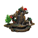 Maxbell Rockery Flowing Water Backflow Incense Burner Resin Incense Holder for Study A