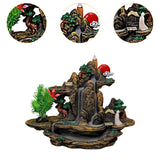 Maxbell Rockery Flowing Water Backflow Incense Burner Resin Incense Holder for Study A