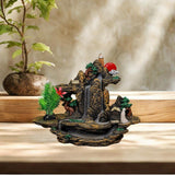 Maxbell Rockery Flowing Water Backflow Incense Burner Resin Incense Holder for Study A