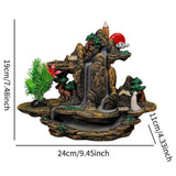 Maxbell Rockery Flowing Water Backflow Incense Burner Resin Incense Holder for Study A