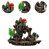 Maxbell Rockery Flowing Water Backflow Incense Burner Resin Incense Holder for Study B